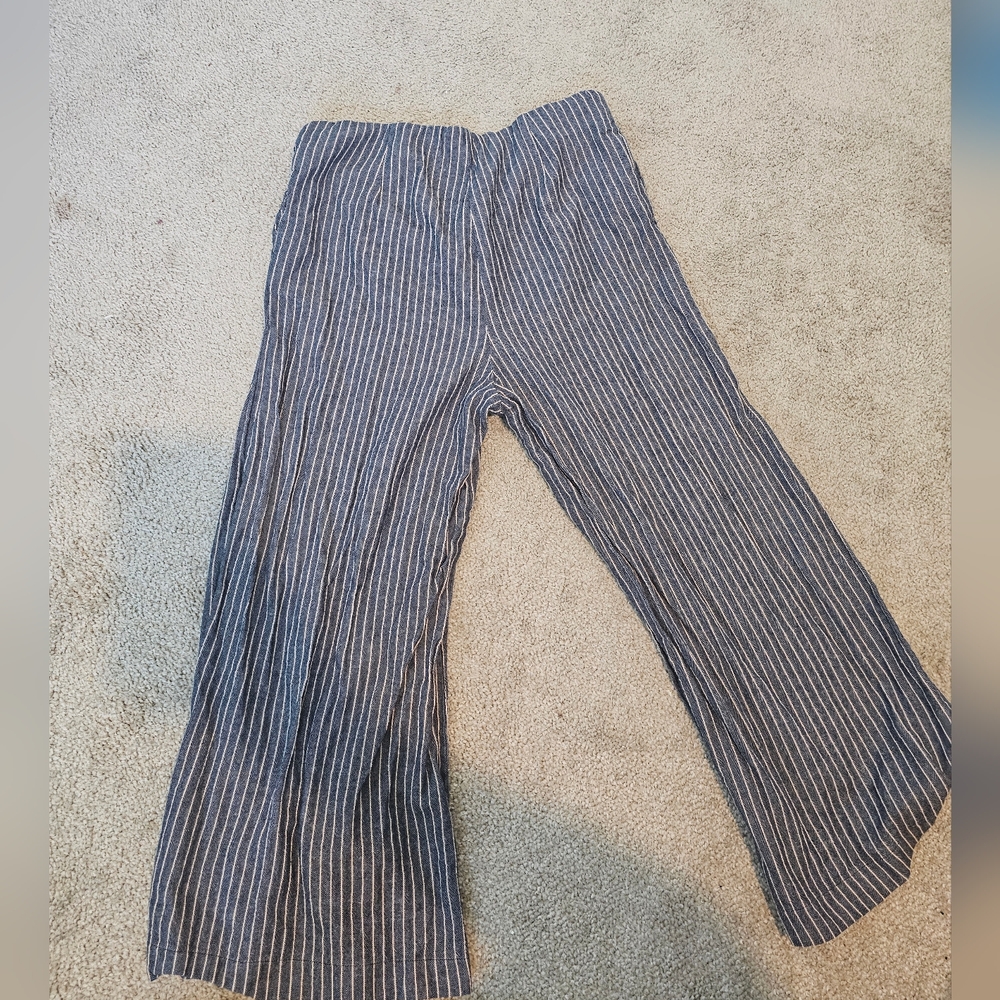 Mittoshop Navy and White Striped Pants, Linen.